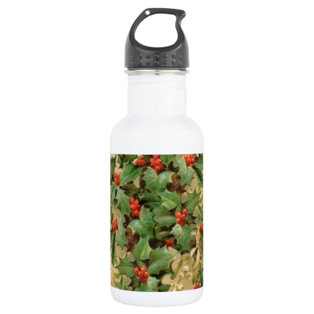 Bouteille D'eau Holly Tree Noël Vintage (Devant)