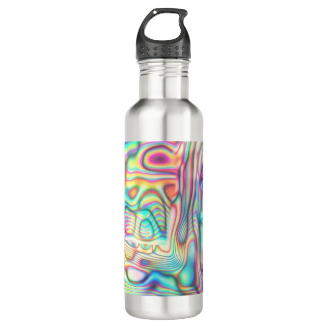 Bouteille D'eau Holographique Abstrait moderne Cool futuriste (Devant)