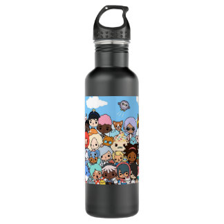 Bouteille D'eau Hommes Femmes Manga Toca Boca Anime Graphisme Pour