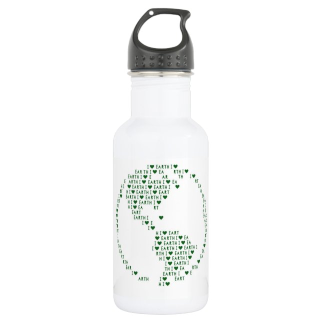 Bouteille D'eau I la terre de coeur (Devant)