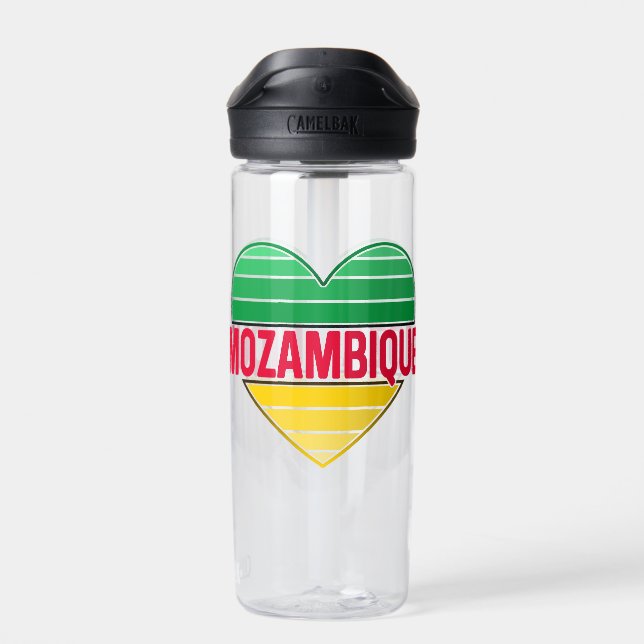 Bouteille D'eau I Love Mozambique, le coeur mozambicain (Arrière)