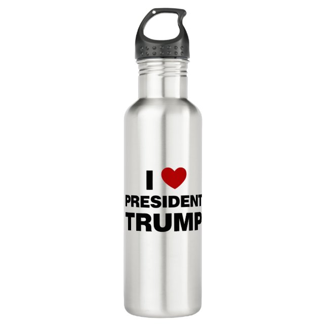 Bouteille D'eau I Love Président Trump Heart (Devant)