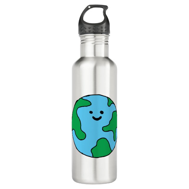 Bouteille D'eau Icône écologique mondiale Joyeux Clipart de la Ter (Devant)