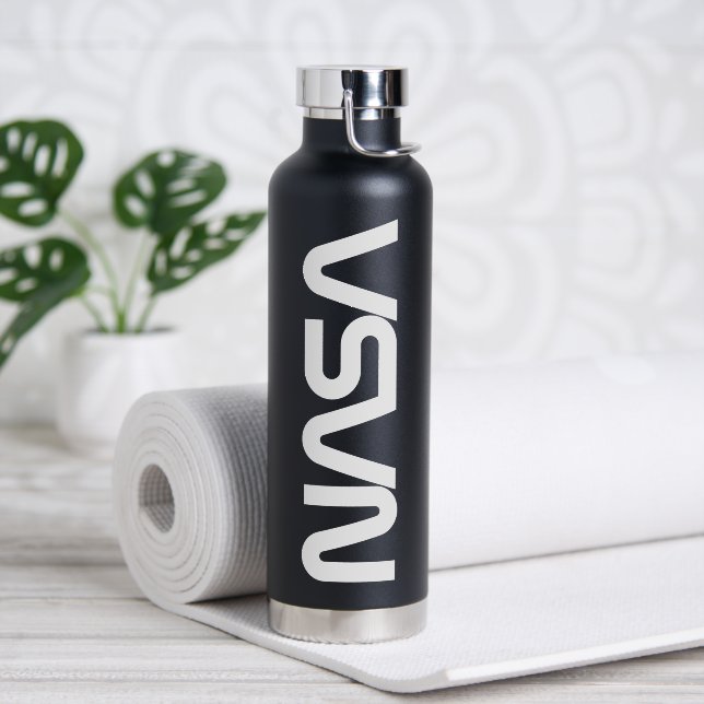 Bouteille D'eau Iconique NASA Circa Eclipse Noir Isolé (Yoga (pivoté))