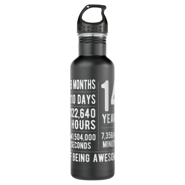 Bouteille D'eau Idée Cadeau 14e Anniversaire Garçons Filles De 14  (Devant)