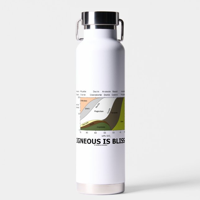 Bouteille D'eau Igneous est Bliss Silica Content Geology Humour (Avant)