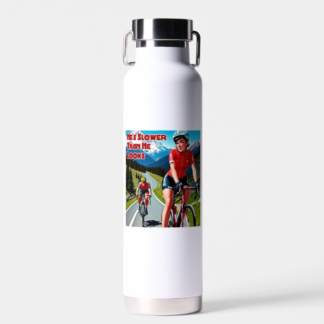 Bouteille D'eau Il est plus lent qu'il n'a l'air d'un cyclisme sim (Avant)
