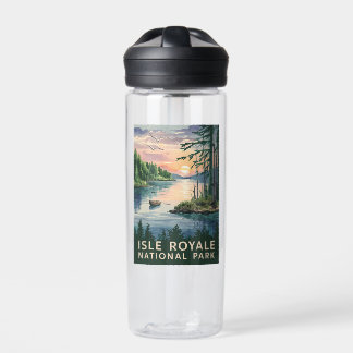 Bouteille D'eau Illustration aquarelle de l'île Royale