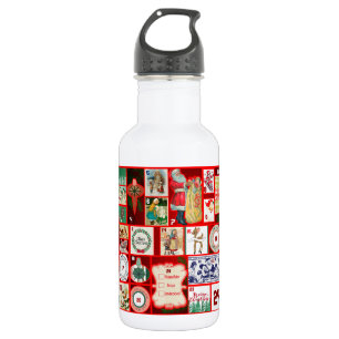Bouteille D'eau Illustration Carrée de l'Avent de Noël