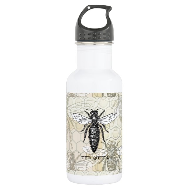 Bouteille D'eau Illustration d'antiquité de l'insecte de la reine  (Devant)