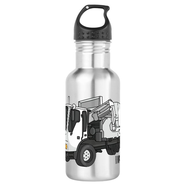 Bouteille D'eau Illustration de camion à ordures (Devant)