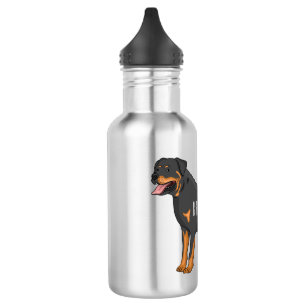 Bouteille D'eau Illustration de chien Rottweiler