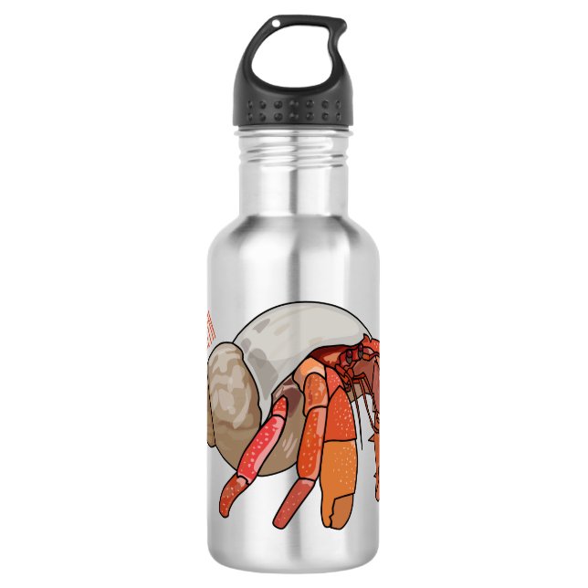 Bouteille D'eau Illustration de crabe ermite (Devant)