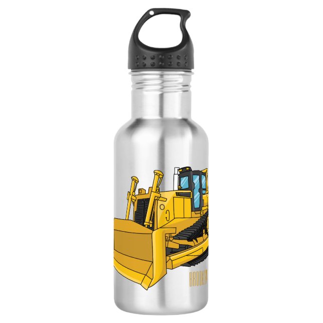 Bouteille D'eau Illustration de dessin animé Bulldozer (Devant)