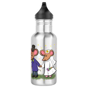 Bouteille D'eau Illustration de dessin animé d'un couple de souris