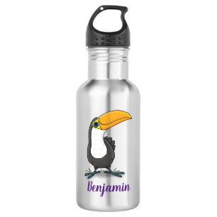 Bouteille D'eau Illustration de dessin humoristique du toucan joye