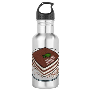 Bouteille D'eau Illustration de gâteau de Tiramisu