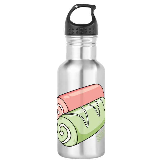Bouteille D'eau Illustration de gâteau suisse roll / roll (Devant)
