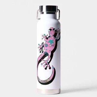 Bouteille D'eau Illustration de Gecko Coloré | Lézard Minimaliste
