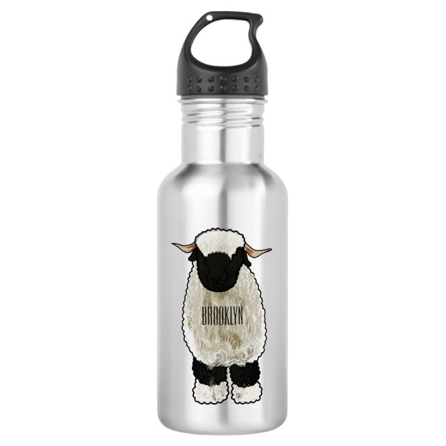 Bouteille D'eau Illustration de la caricature de mouton Valais Bla (Devant)
