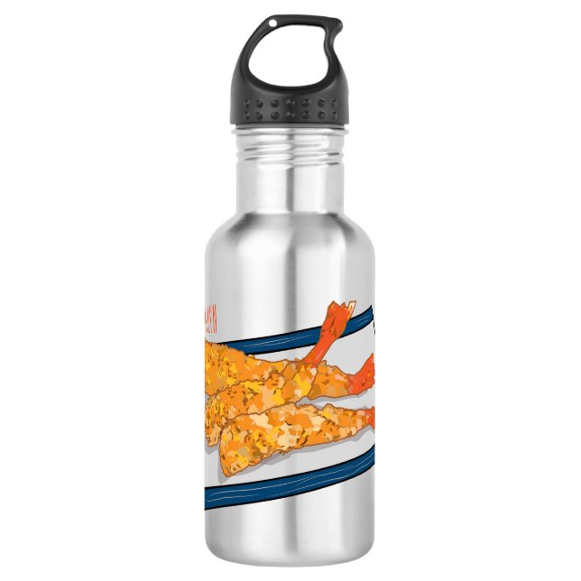 Bouteille D'eau Illustration de la tempura crevette (Devant)