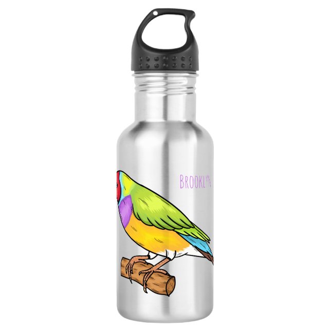 Bouteille D'eau Illustration de l'oiseau de taille gouldienne (Devant)