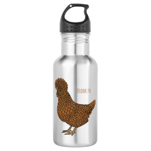 Bouteille D'eau Illustration de poulet à la polis chamois