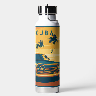 Bouteille D'eau Illustration de voiture Cuba de nom personnalisé
