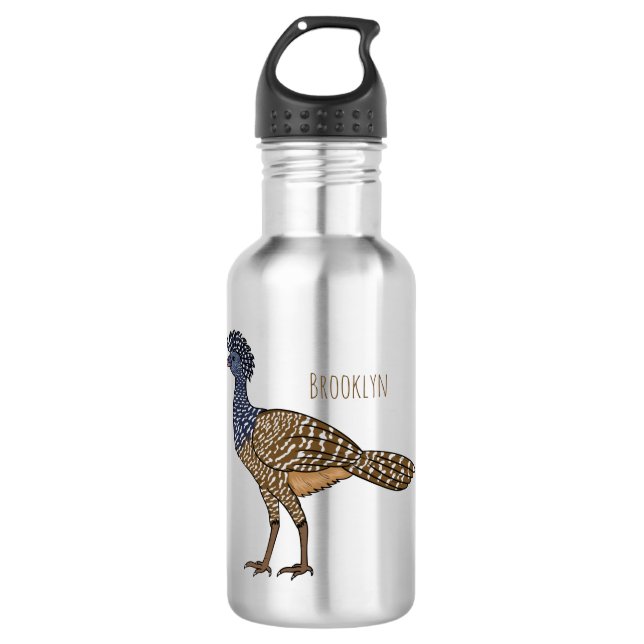 Bouteille D'eau Illustration d'oiseau de curassow (Devant)