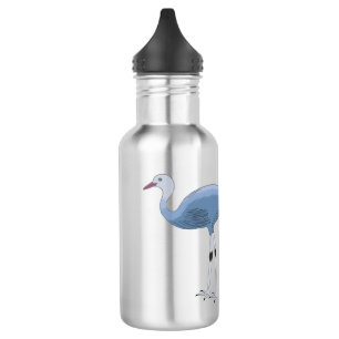 Bouteille D'eau Illustration d'oiseau de grue bleue