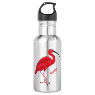 Bouteille D'eau Illustration d'oiseau Scarlet ibis