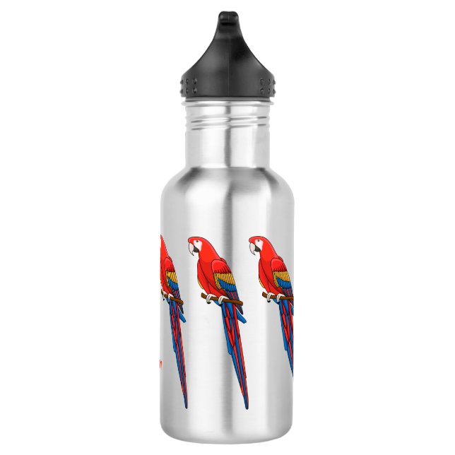 Bouteille D'eau Illustration du perroquet de macaw Scarlet (Droite)