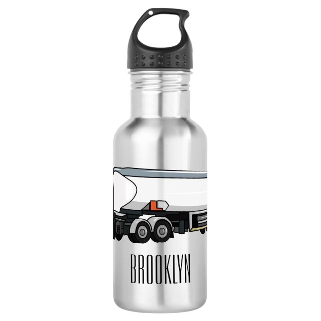 Bouteille D'eau Illustration du transport de carburant par camion- (Devant)