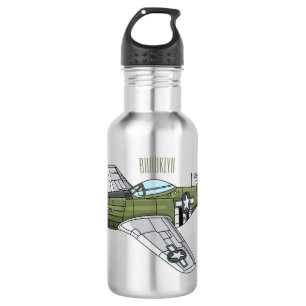 Bouteille D'eau Illustration d'un avion militaire