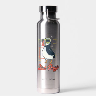 Bouteille D'eau Illustration personnalisée de macareux stud