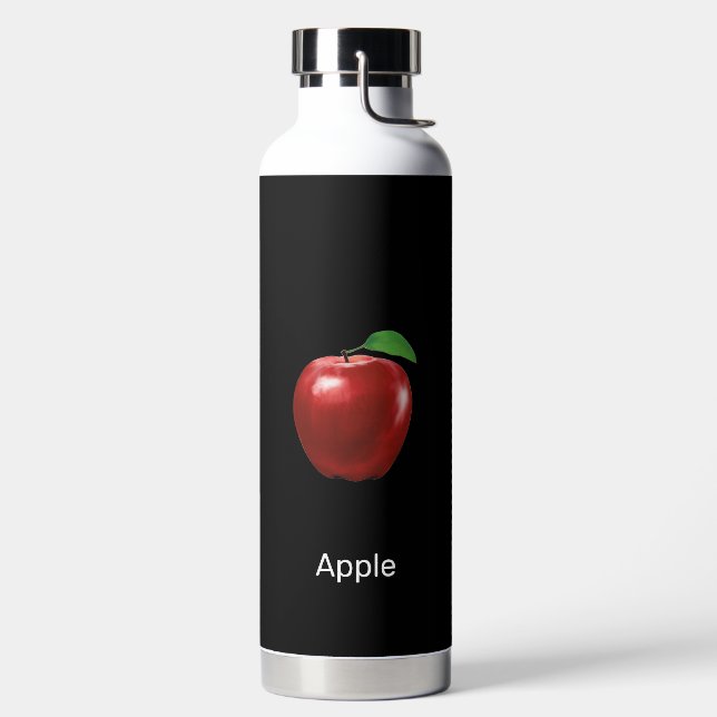 Bouteille D'eau Image Apple Fruit personnalisée et texte modifiabl (Droite)