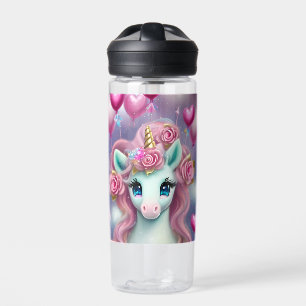 Bouteille D'eau Imaginaire Bébé blanc licorne avec Coeurs roses