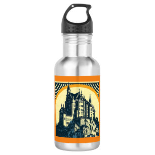 Bouteille D'eau Imaginaire Château médiéval - Décor de bois 3