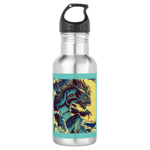 Bouteille D'eau Imaginaire Kaiju Anime - Woodcut 1