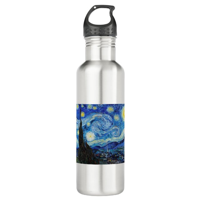 Bouteille D'eau Impressionnisme Vincent Van Gogh Starry Starry Nui (Devant)