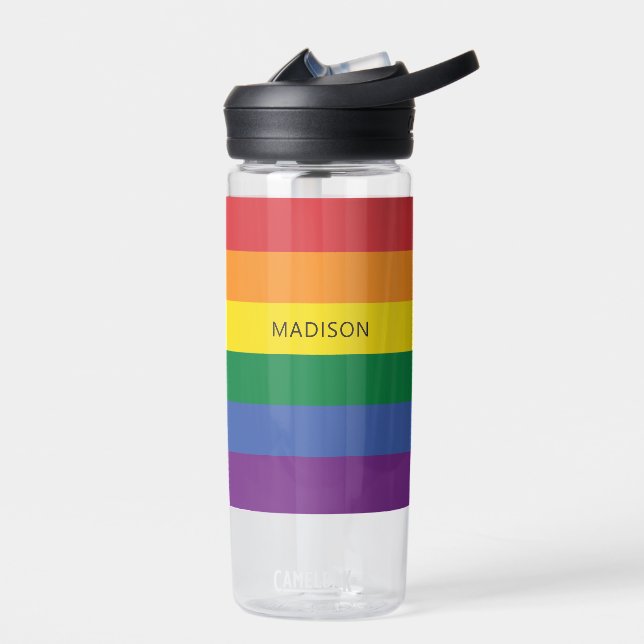 Bouteille D'eau Indicateur Rainbow du nom personnalisé (Gauche)