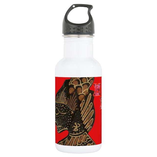 Bouteille D'eau Indonesi Shadow Puppet Hohoho Design sur toile rou (Devant)