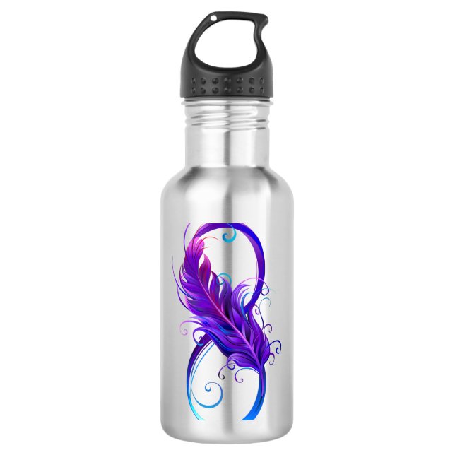 Bouteille D'eau Infinity with purple feather (Devant)
