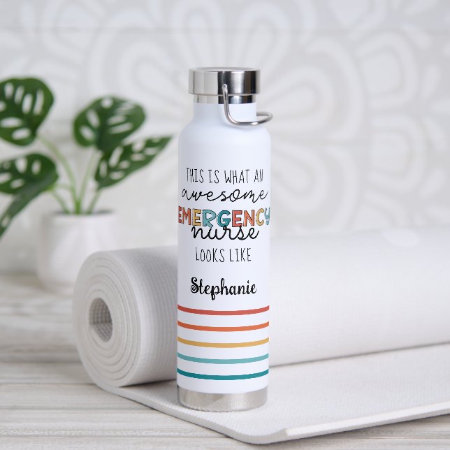 Bouteille D'eau Infirmière d'urgence personnalisée Drôle génial (Yoga)