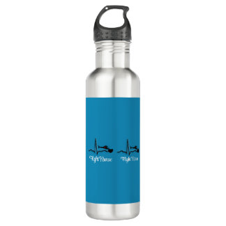 Bouteille D'eau Infirmière en vol QRS & Helicopter Blue