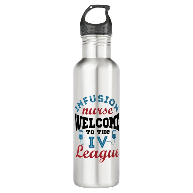 Bouteille D'eau Infirmière Infusion Bienvenue à la ligue I.V. (Devant)