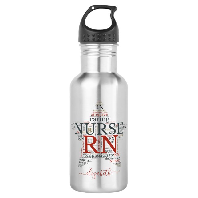 Bouteille D'eau Infirmière inscrite à la RN personnalisée (Devant)