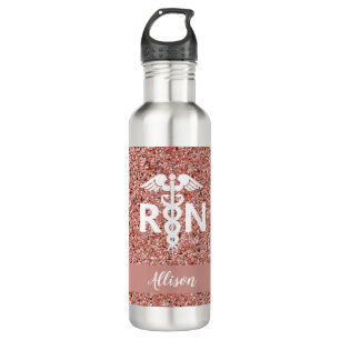 Bouteille D'eau Infirmière inscrite Caduceus Rose Gold Parties sc