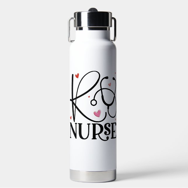 Bouteille D'eau Infirmière inscrite Stéthoscope Coeur rose (Salle de sport)