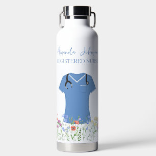 Bouteille D'eau Infirmière personnalisée RN LPN NP Blue Scrubs